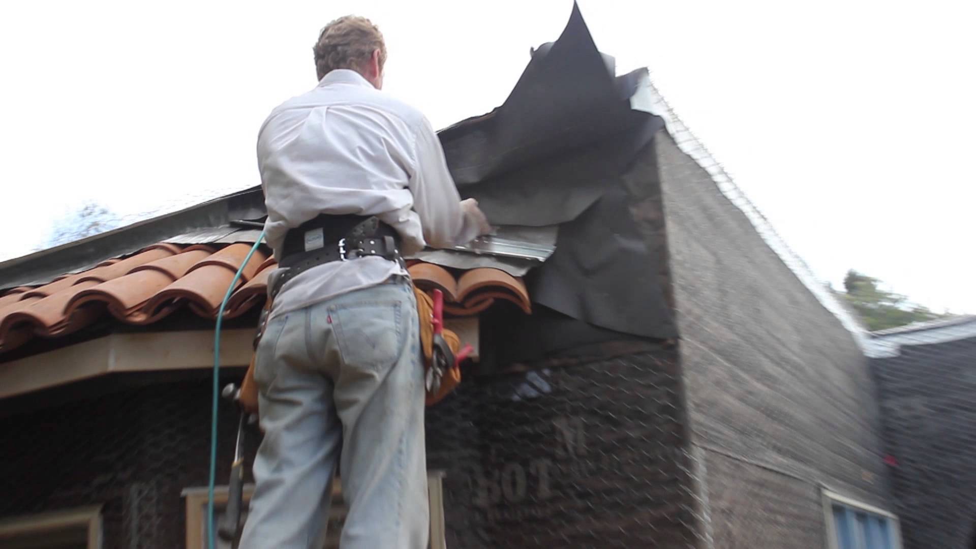 How to counter flash a terra cotta tile roof - Kirk Giordano Plastering