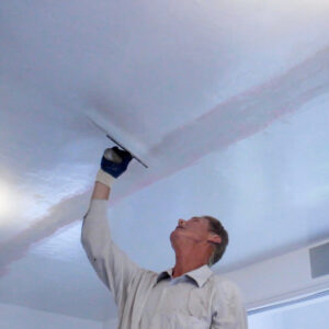 patching holes in stucco ceiling after electrical work